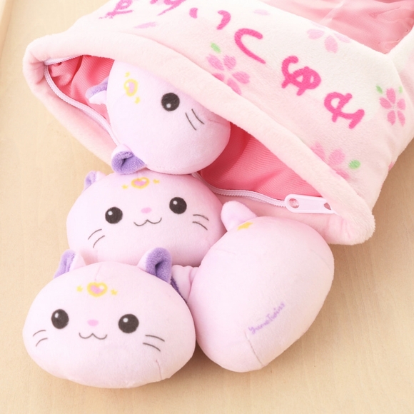 Magical Nyan Nyan Sakura Mochi Snack Bag Plushie YumeTwins Original - Picture 5 of 6